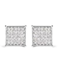 Haus of Brilliance - 10K 3/4 Cttw Princess Diamond Composite Stud Earrings (I-J Color, I1-I2 Clarity) - Lyst