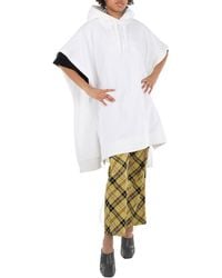 Burberry - Ekd Motif Cotton Jacquard Poncho - Lyst