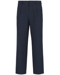 Emporio Armani - Seersucker Pleated-Waist Chinos Pants, Brand Size 46 (Us Size 36) - Lyst