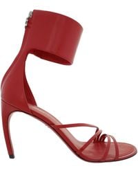 Ferragamo - Clethra Curve Heel Leather Sandals - Lyst