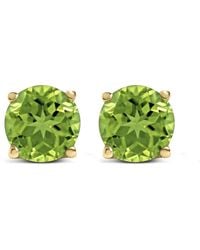 Haus of Brilliance - 14K 5X5Mm Round Peridot Solitaire Stud Earrings - Lyst