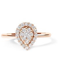 Haus of Brilliance - 10K Rose 3/8 Cttw Composite Diamond Pear Shaped Halo Promise Ring (I-J Color, I2-I3 Clarity) - Lyst