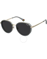 Polaroid - Polarized Grey Oval Sunglasses Pld 6150/s/x 0kb7/m9 53 - Lyst