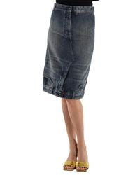 Balenciaga - Deconstructed Midi Denim Skirt, Brand Size 36 (Us - Lyst