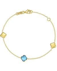 Kylie Harper - Ladies 14K Swiss Topaz Clover Gemstone Station Bracelet - Lyst
