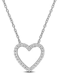 Created Forever - 1/4 Ct Tw Lab-Grown Diamond Open Heart Pendant With Chain - Lyst
