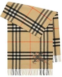 Burberry - Wide Cross Stitch Knight Check Cashmere Scarf - Lyst