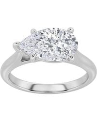 Mure And Co - 2Ctw Pear Shaped Lab Grown Diamond (F/Vs) East West Accented Ring - Lyst