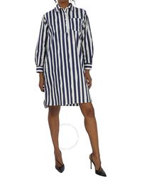 A.P.C. - Dark Robe Plaja Striped Tie-waist Shirt Dress - Lyst