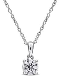 Created Forever - 1 Ct Tw Lab-Grown Diamond Solitaire Pendant With Chain - Lyst