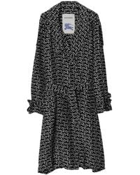 Burberry - Long Silk Belted Trench Coat, Brand Size 48 Us - Lyst