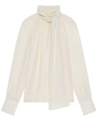 Givenchy - Blouse With Knot Collar_Eggshell, Brand Size 34 (Us - Lyst