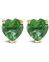 Haus of Brilliance - 14K 5Mm Heart Cut Emerald Solitaire Stud Earrings - Lyst