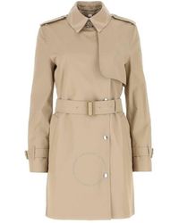 Burberry - Check Panel Belted Waist Cotton Trench Coat, Brand Size 2 (Us - Lyst