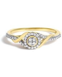 Haus of Brilliance - 10K 1/10 Cttw Diamond Swirl And Halo Promise Ring (I-J Color, I3 Clarity) - Lyst