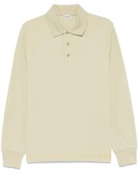 Burberry - Logo Embroidered Long Sleeve Polo Shirt - Lyst