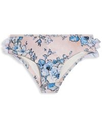 Zimmermann - All-Over Floral Print Bikini Bottoms - Lyst