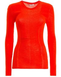Roberto Cavalli - Crewneck Wool-Blend Sweater, Brand Size 40 Us - Lyst
