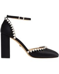 Mach & Mach - Audrey 95 Crystal Heart Satin Pumps - Lyst