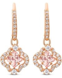 Swarovski - Rose-Plated Sparkling Dance Clover Drop Earrings - Lyst