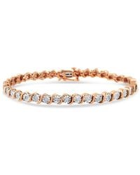 Haus of Brilliance - 14k Re Gold Plated .925 Sterling Silver 1/4 Cttw Diamond Round ''s'' Link Tennis Bracelet - Lyst