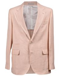 Brunello Cucinelli - Papaya Wool Linen Blend Suit, Brand Size 50 (Us - Lyst