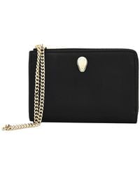 BVLGARI - Serpenti Forever Zipped Leather Card Holder - Lyst
