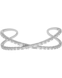 Swarovski - Hyperbola Cuff Rhodium Shiny - Lyst