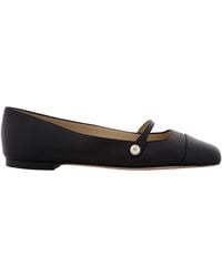 Jimmy Choo - Elisa Pearl-Embellished Patent-Leather Ballet Flats - Lyst