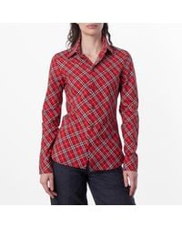 Burberry - Check Cotton Cropped Shirt, Brand Size 12 Us - Lyst