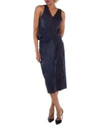 Fendi - Silk Crepe Jacquard Ff Motif Drape Dress, Brand Size 40 (Us - Lyst