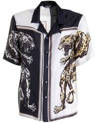 Roberto Cavalli - Animal Print Silk Shirt, Brand Size 48 Us - Lyst