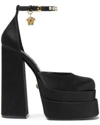 Versace - Medusa Aevitas Satin Platform Pumps - Lyst