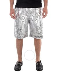 Versace - Baroque Print Silk Twill Shorts, Brand Size 50 (Us - Lyst