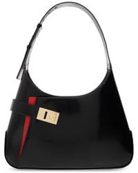 Ferragamo - Gancini-Buckled Asymmetric Leather Shoulder Bag - Lyst