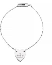 Gucci - Engraved Heart Motif Trademark Bracelet - Lyst