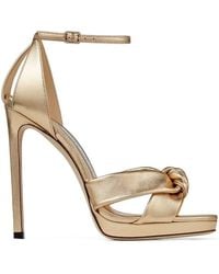 Jimmy Choo - Rosie 120 Metallic Nappa Sandals, Brand Size 38 Us - Lyst