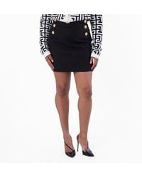 Balmain - Button Embellished Mini Skirt, Brand Size 34 (Us - Lyst