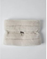 Brunello Cucinelli - Off Wool Shearling Scarf, Brand (Us - Lyst
