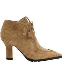 Burberry - 60Mm Storm Suede Lace-Up Booties, Brand Size 36.5 (Us - Lyst