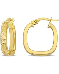 Amour - 19Mm Textured Square Hoop Earrings - Lyst