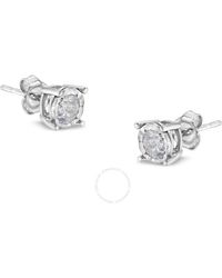 Haus of Brilliance - Sterling Silver 1/2 Carat Tdw Solitaire Diamond Stud Earrings - Lyst