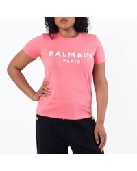 Balmain - Logo Printed Crewneck T-Shirt - Lyst