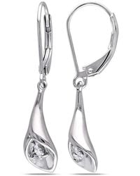 Amour - Diamond Calla Lily Leverback Earrings - Lyst