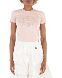 Moncler - Embellished Logo Short Sleeve T-Shirt - Lyst