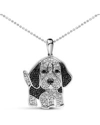 Haus of Brilliance - 925 Sterling 1/4 Cttw And Diamond Basset Hound Dog Pendant Necklace - Lyst