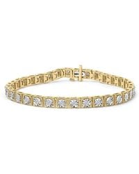 Haus of Brilliance - 14K Plated .925 Sterling 1.0 Cttw Diamond Milgrain Link Tennis Bracelet - Lyst