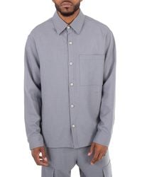 Balmain - Embossed-Buttons Straight Hem Shirt, Brand Size 40 (Neck - Lyst