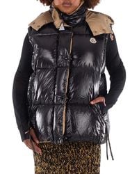 Moncler - Logo Patch Quilted Down Puffer Vest, Brand Size 3 - Lyst