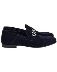 Ferragamo - Gancini Ornament Suede Mocassins - Lyst